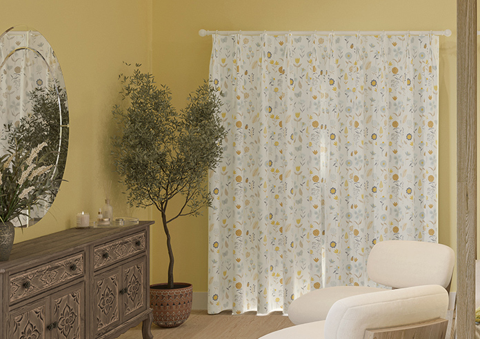 Floral Whimsy, Silver - Made to Measure Curtains - Image 7